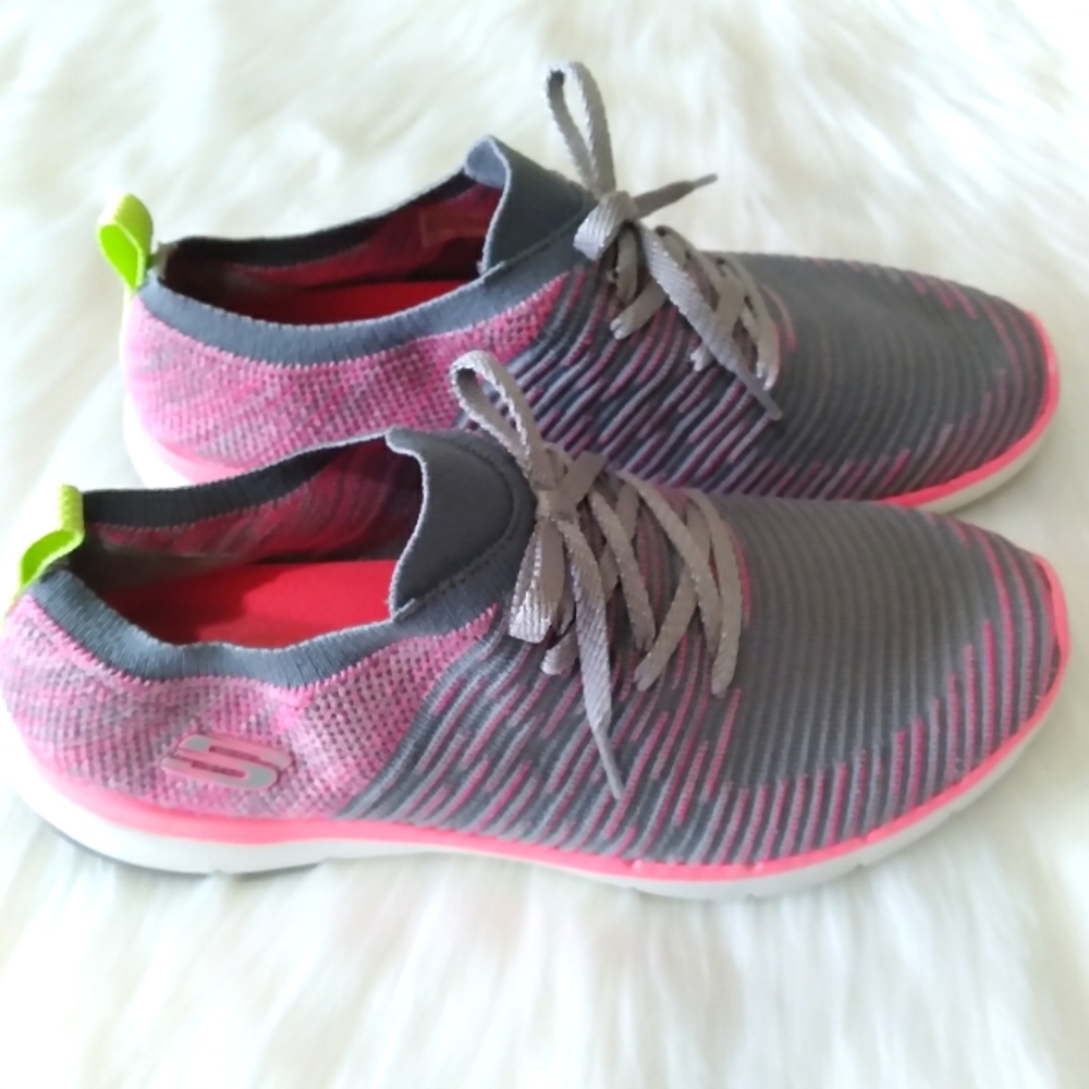Skechers Flex Appeal 3.0 Glorius Charcoal/Hot pink Size 9.5 - Picture 1 of 8